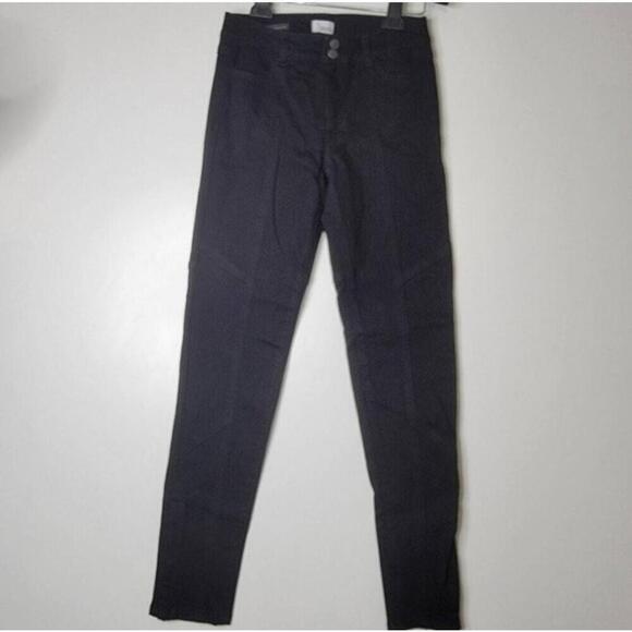 Ecru The Bond Matte Black Ankle Zip Motorcycle Skinny Jeans Size 26 - Picture 1 of 9